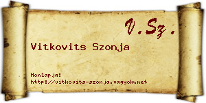 Vitkovits Szonja névjegykártya